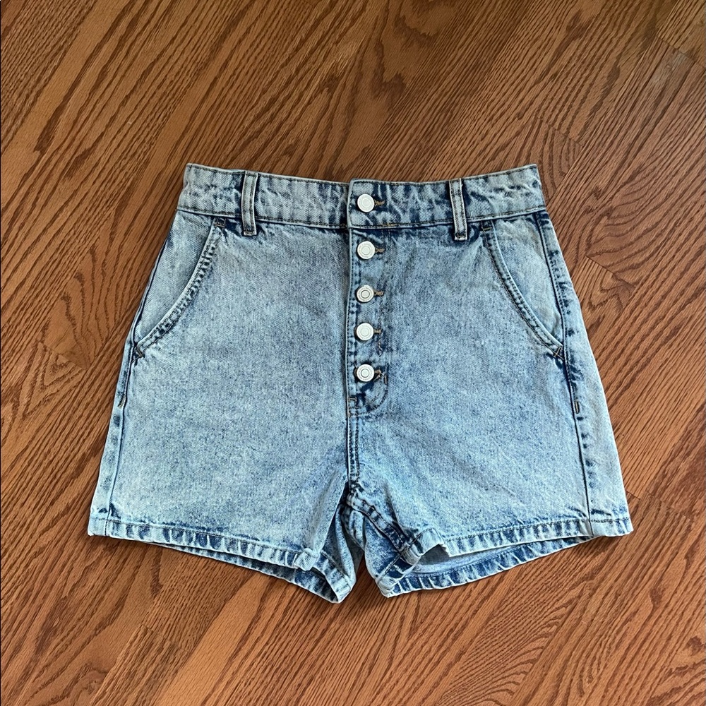 Acid Wash Super High Rise Jean Shorts